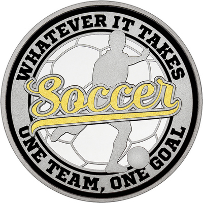 Gold "Soccer" with Black Outer Circular Borders